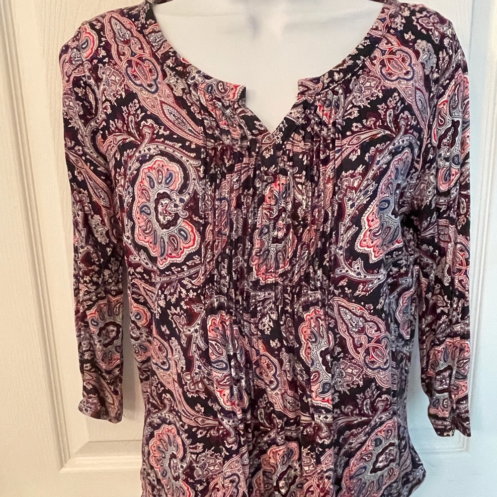 Talbots paisley top - 3/4 sleeves